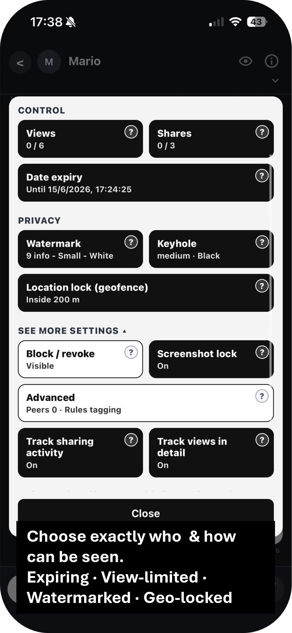 Privacy controls