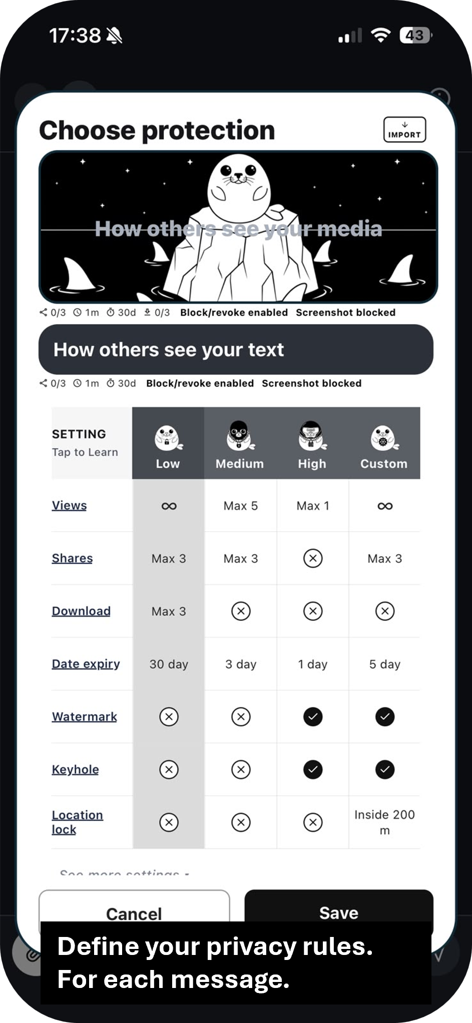 Choose protection preset